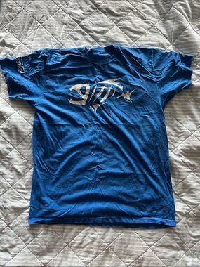 Blue Graphic Fish Skeleton Short-Sleeve Men's T-Shirt
